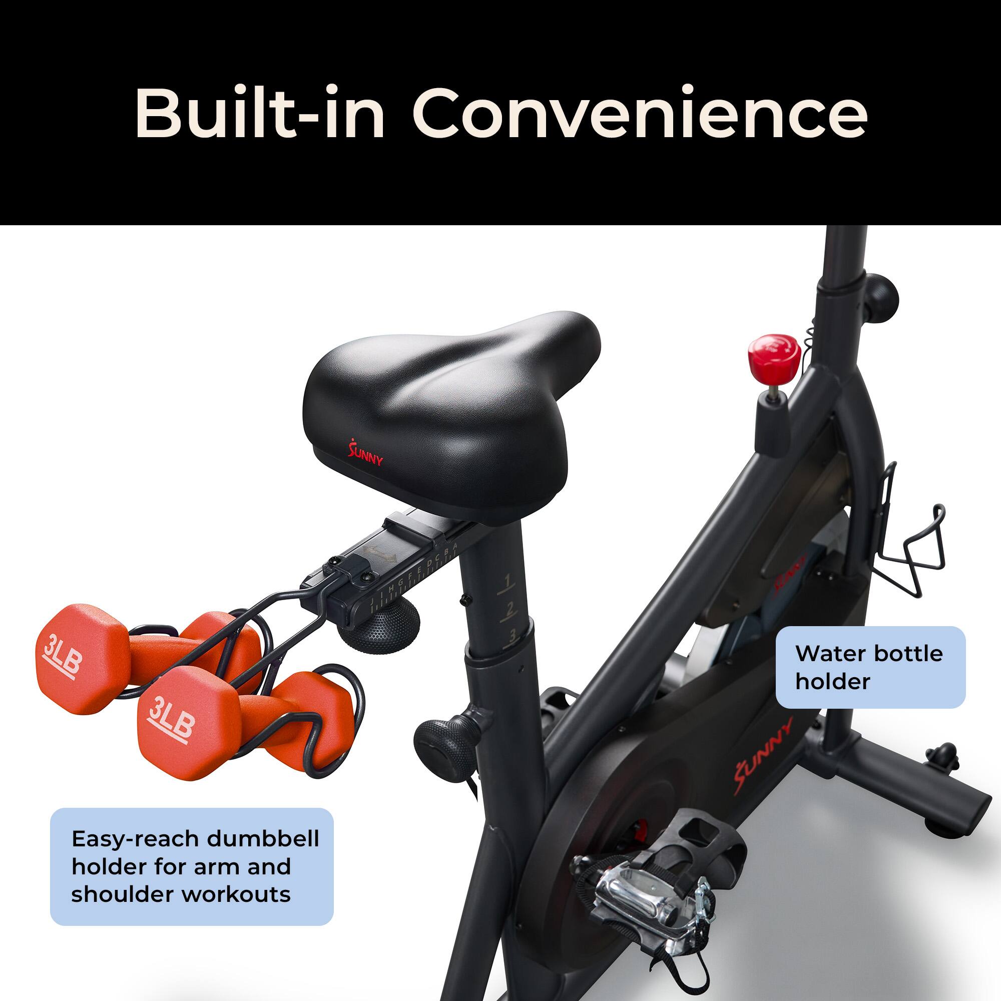 Built-in Convenience

Easy-reach dumbbell holder for arm and shoulder workouts

Water bottle holder