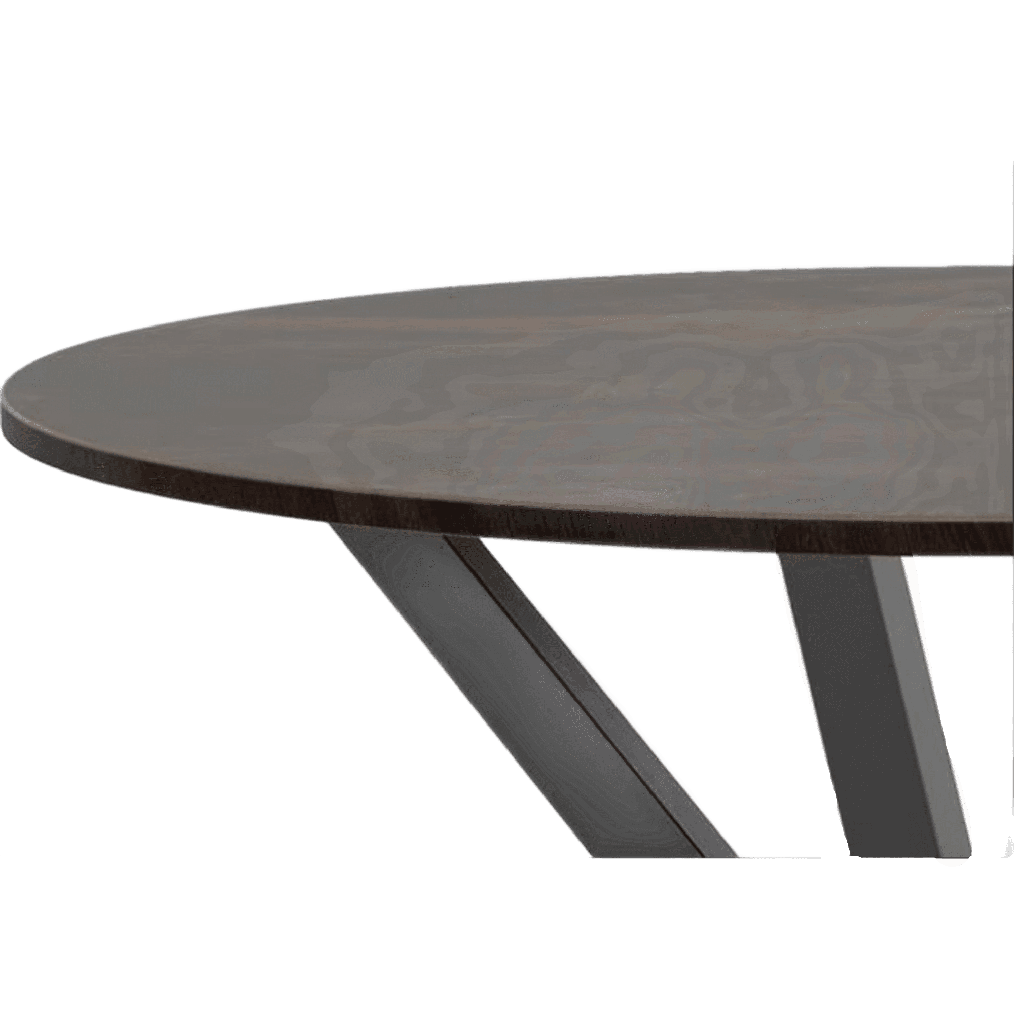 Back. Pefilos - 36" Round Dining Table,Intersecting Pedestal Base,Rubber Wood Top,Anti-Scratch,Brown - Brown.