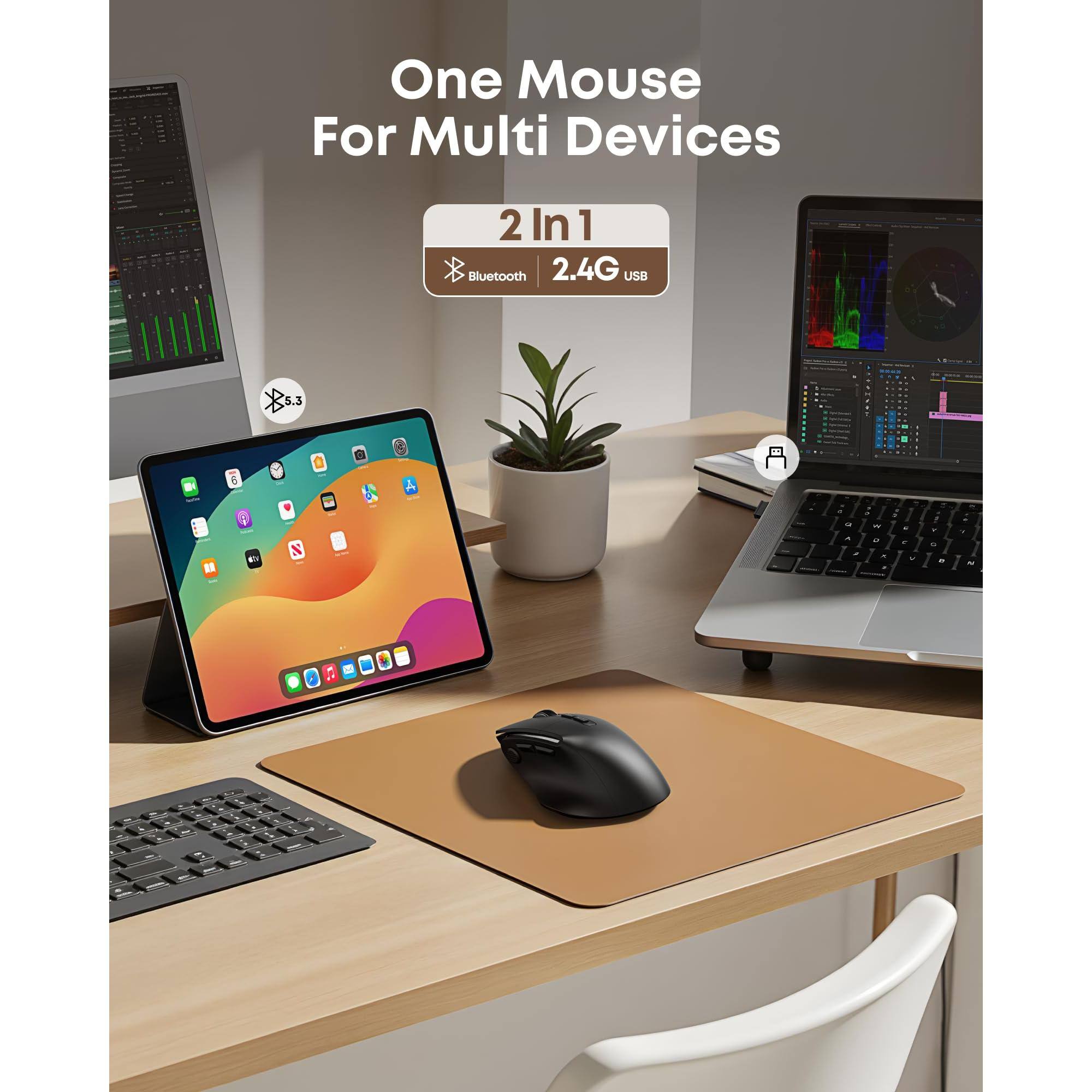 One Mouse For Multi Devices

2 In 1
Bluetooth 2.4G USB