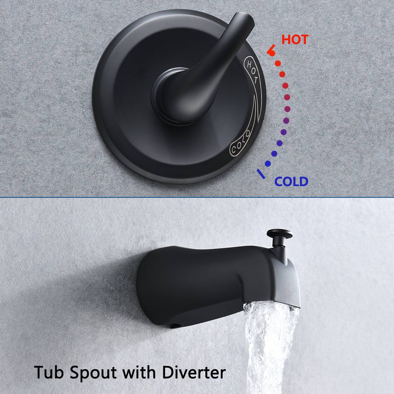HOT COLD  
Tub Spout with Diverter