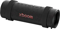 Front. LG - xboom Grab Portable Bluetooth Speaker - Black.