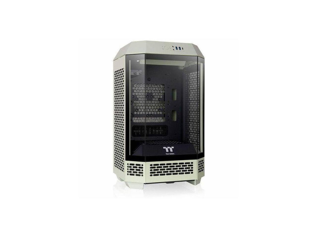 Alt View 8. Thermaltake - Thermaltake Tower 250 Matcha Green Mini-ITX Tower, 2x120mm Fans, 360mm Radiator Support, Dual Chamber - Matcha Green.