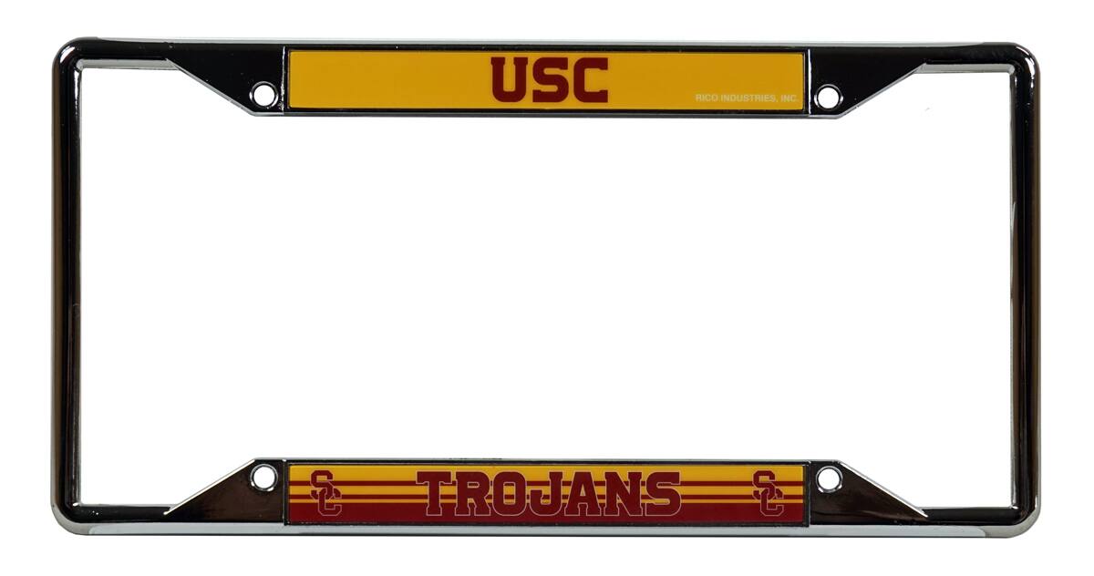 Southern California USC Trojans Chrome EZ View License Plate Frame