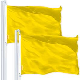 G128 - 2-Pack 2x3 ft LiteWeave Pro 150D Polyester Flags for Indoor and Outdoor Use - Yellow