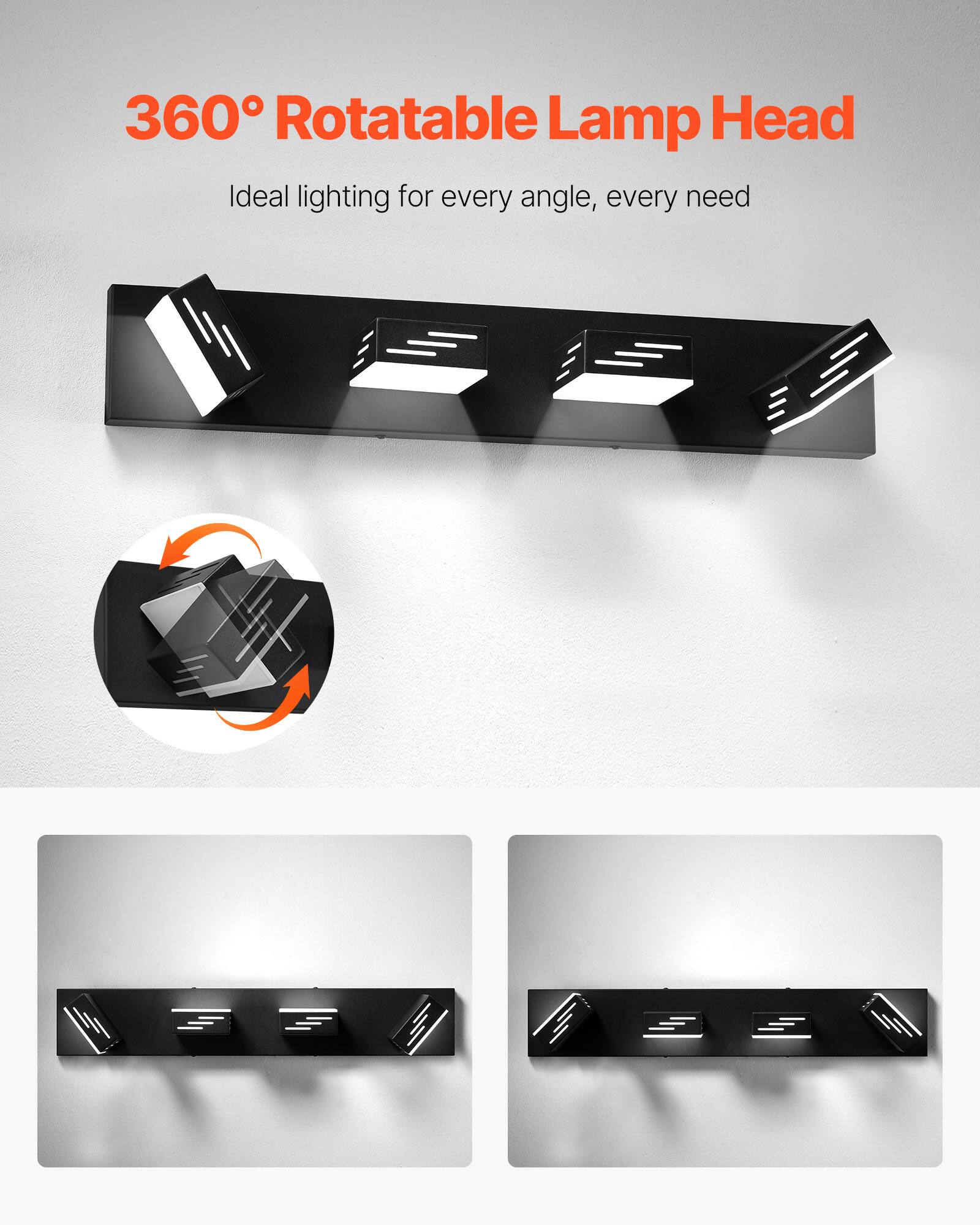 360° Rotatable Lamp Head
Ideal lighting for every angle, every need