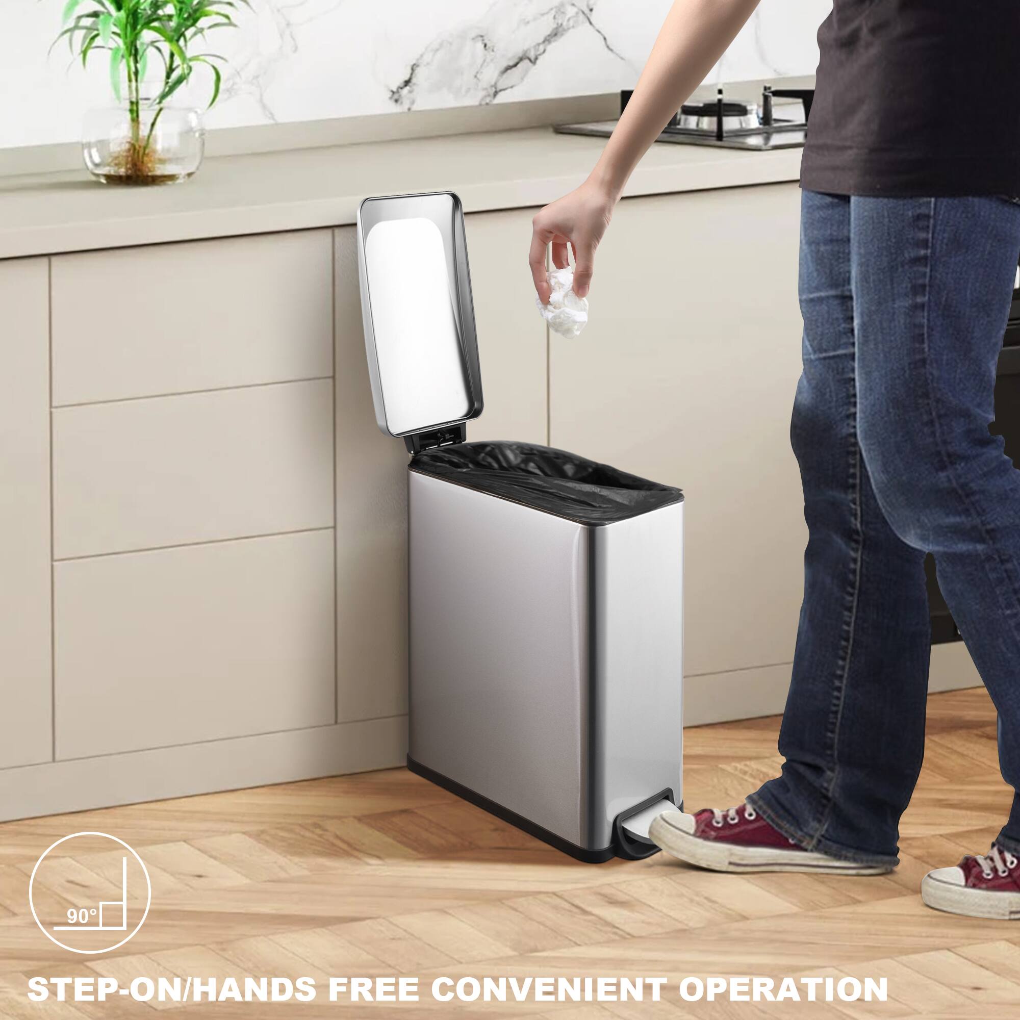 90 STEP-ON/HANDS FREE CONVENIENT OPERATION