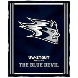 Vive La Fete - Wisconsin Stout Blue Devils 36'' x 48'' Children's Mascot Plush Blanket - Multicolor