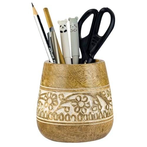Vulpecula Spade - Designer Pencil Holder for Desk Wood | Paintbrush Holder Cup, Desk Accessories, Cute Make Up Brush Organizers | Office