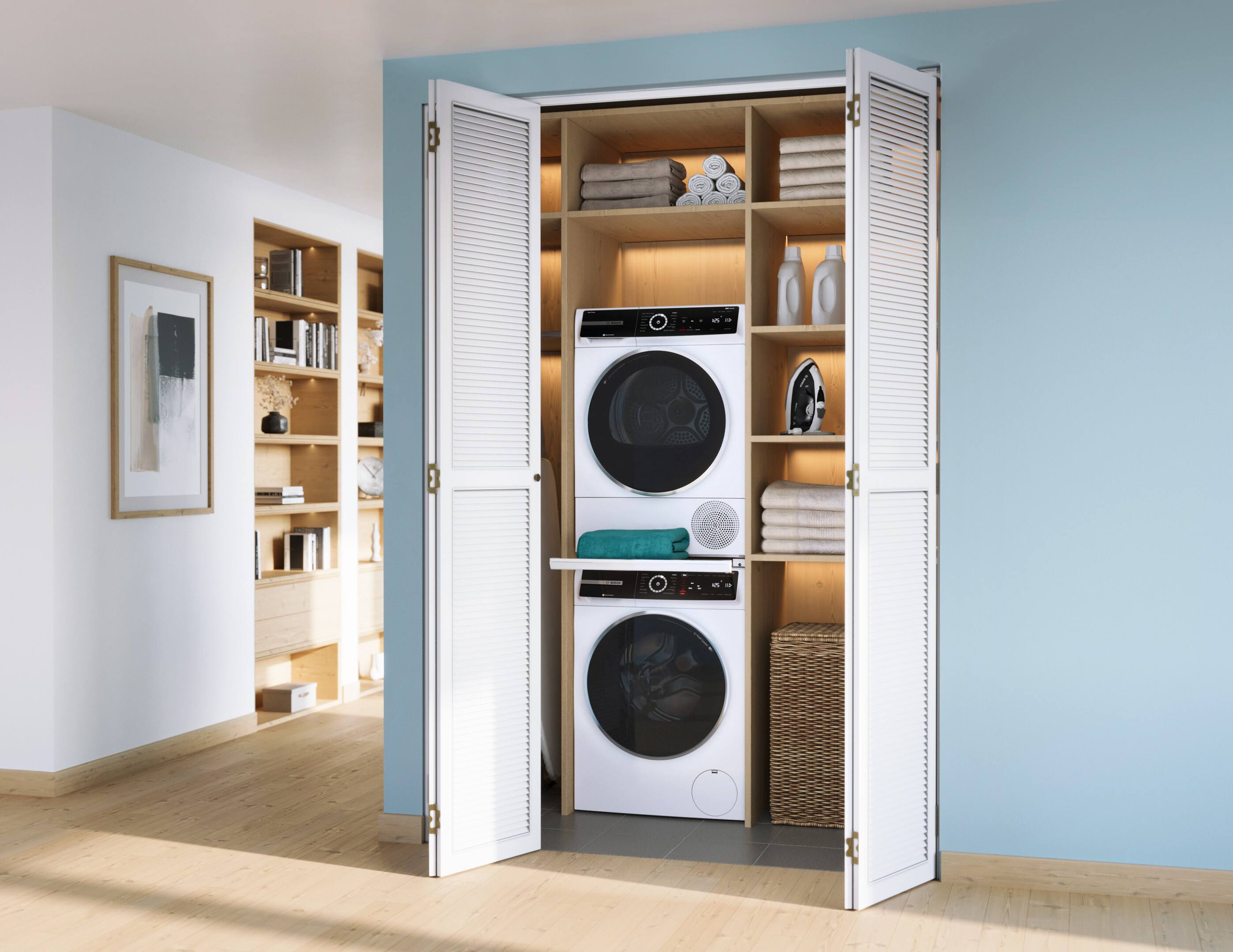 Alt View 16. Bosch - 500 Series 2.4 Cu. Ft. High-Efficiency Stackable Smart Front Load Washer with 4D Wash System - White.