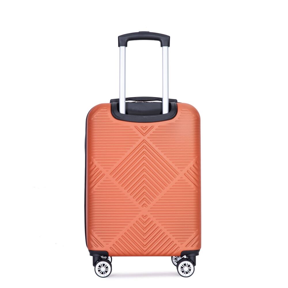 Alt View 1. Ropilly - Ropilly 4-Piece Luggage Set Dark Orange Hard Case Luggage with 14 Inch Makeup Box - Dark Orange.