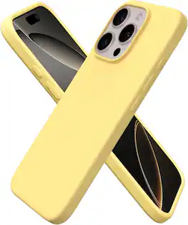 Ornarto - Designed for iPhone 16 Pro Case 6.3", Liquid Silicone 3 Layers Full Covered Protective Cover - Buttercream Yellow