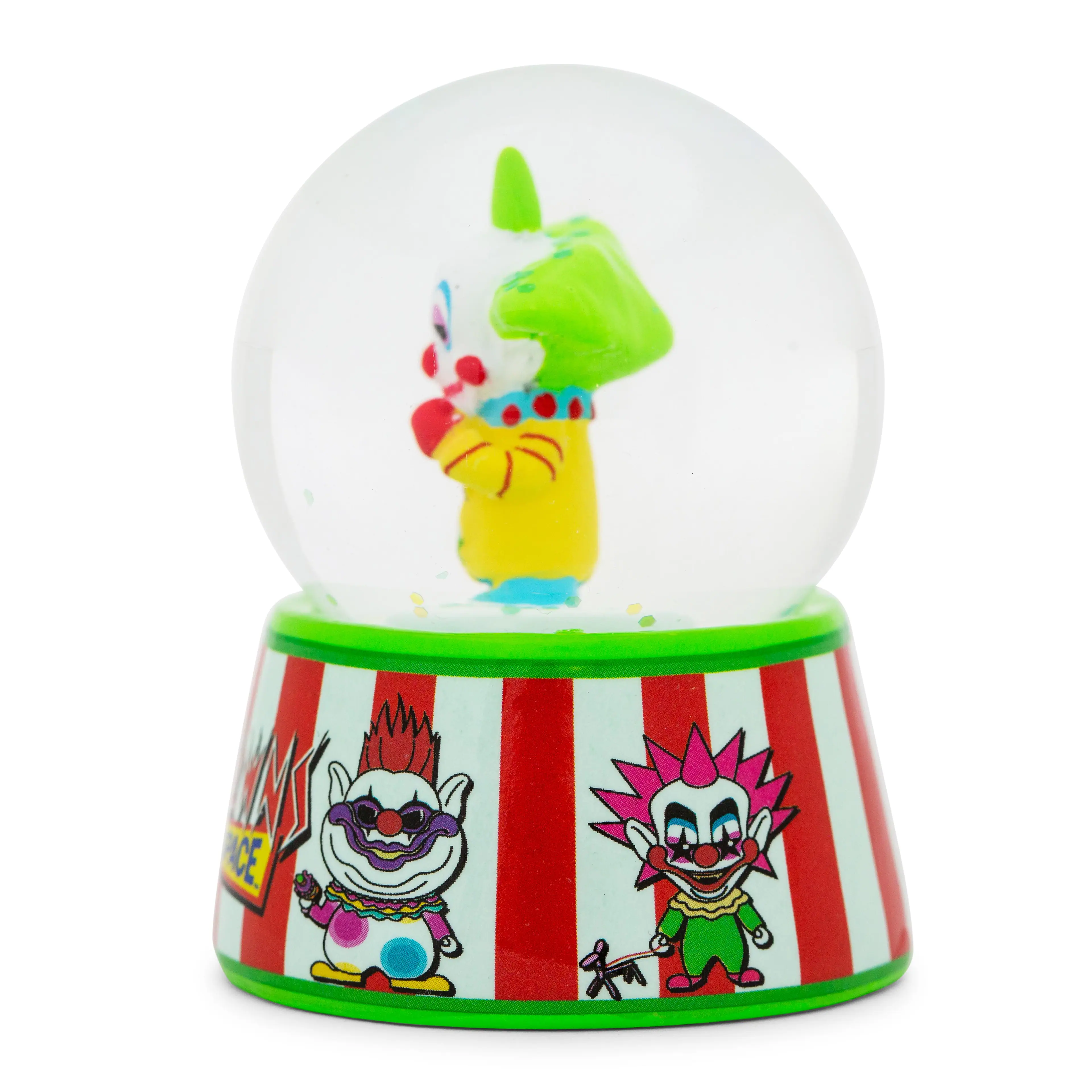 Alt View 1. Silver Buffalo - Killer Klowns From Outer Space Shorty Mini Snow Globe | 3 Inches Tall - Green.