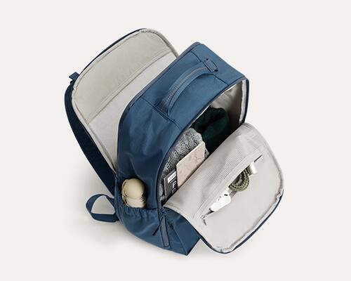 Alt View 2. Bagsmart - Moss 22L Backpack, 180° Full-Opening Work & Commute Daypack with 15.6" Laptop Sleeve for Daily Use - Black.