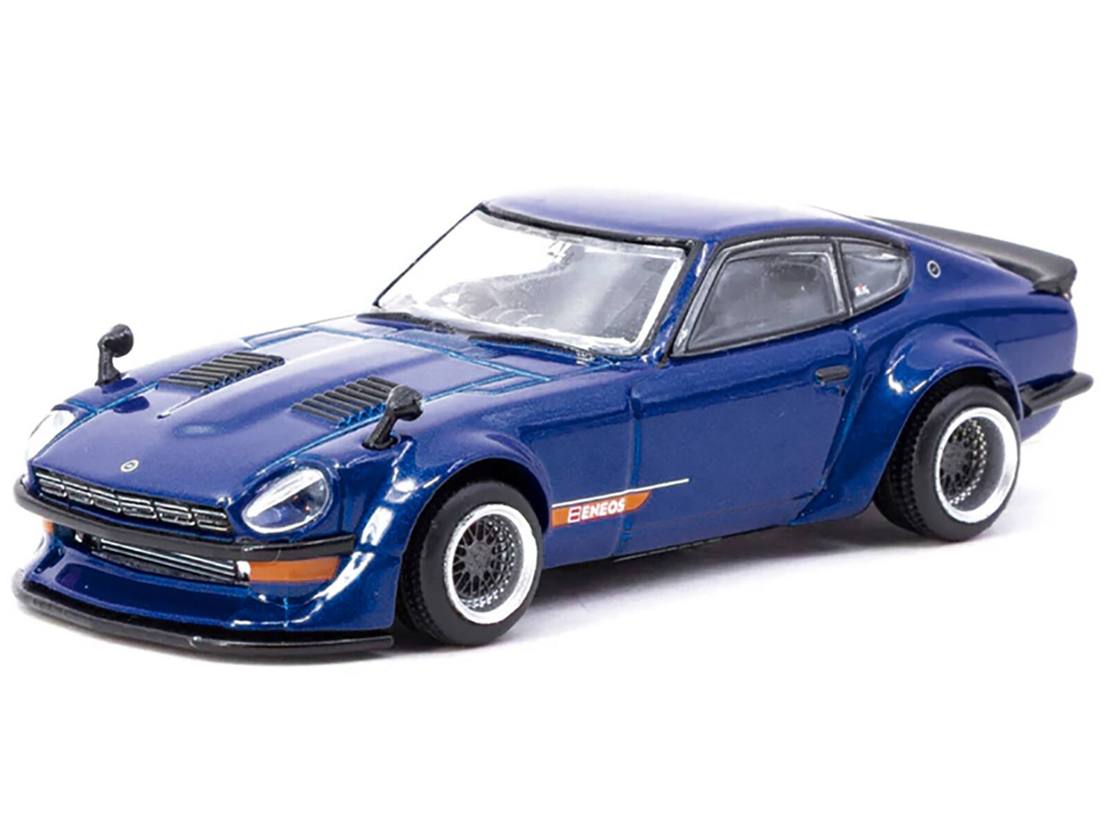 Alt View 3. Tarmac Works - Nissan Fairlady Z S30 Widebody RHD "Designed by Jon Sibal" Blue Metallic "Global64" 1/64 Diecast Model by Tarmac Works.