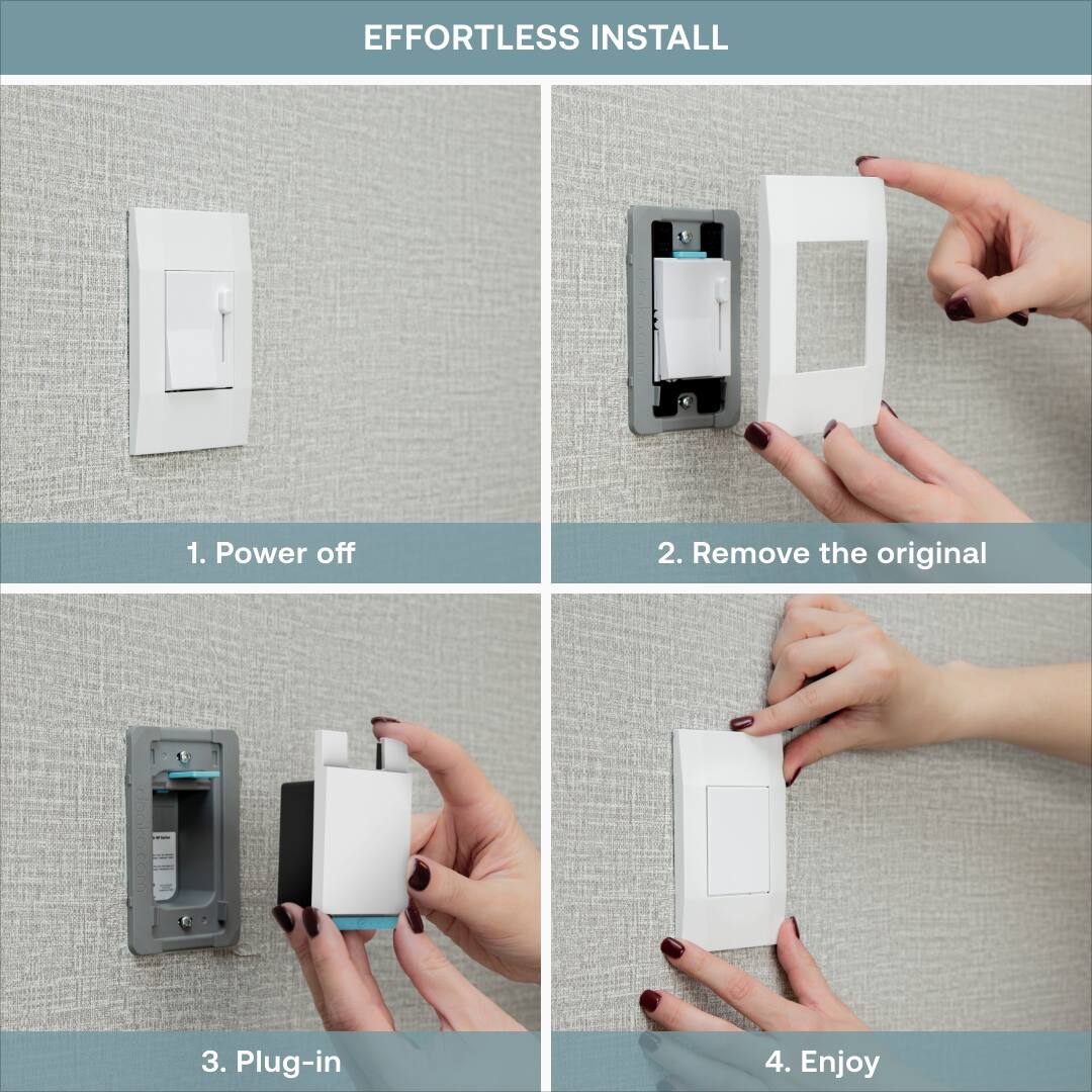 EFFORTLESS INSTALL

1. Power off

2. Remove the original

3. Plug-in

4. Enjoy