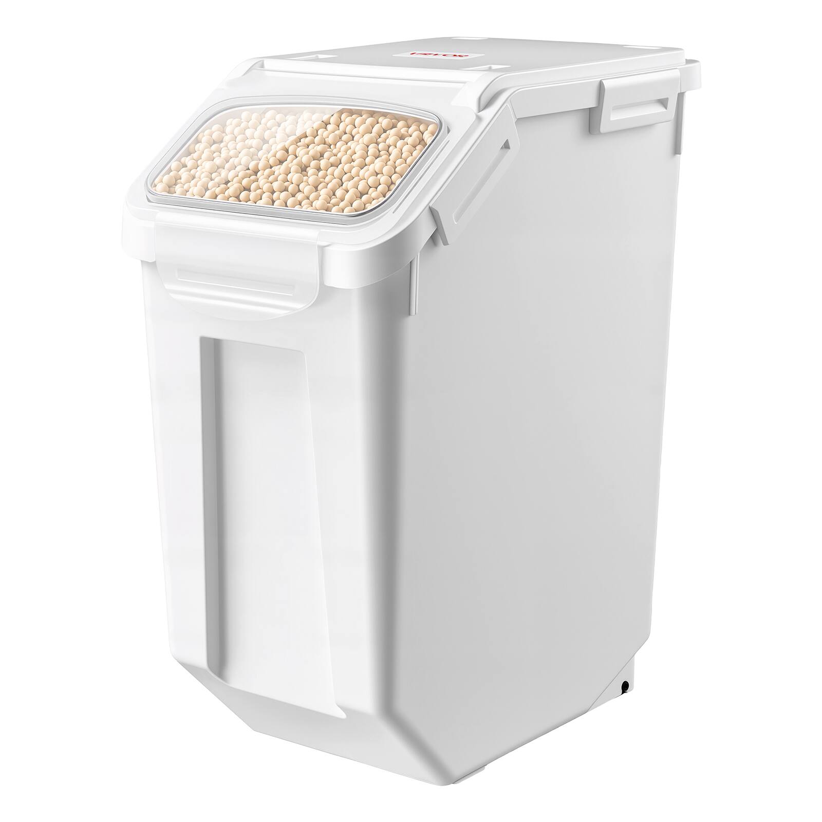 Alt View 5. VEVOR - Rice Storage Container 32 lbs/5.28 Gallons Dog Food Dispenser Bin, for Kitchen Pantry, 20L Large Grain Cereal Flour - White.