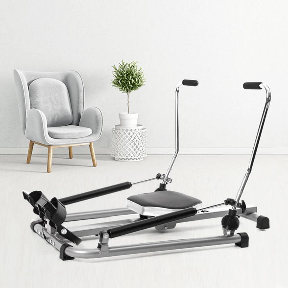 Alt View 1. Topteng - Double Hydraulic Rowing Machine for Home Gym - Adjustable Resistance, LCD Monitor, 360° Armrest, 250LBS Capacity - Black.