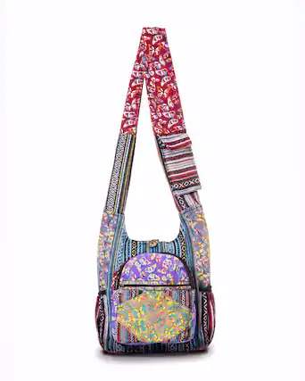 Front. Kathmandu Collection - Butterfly Design Hobo Bag - Multi.