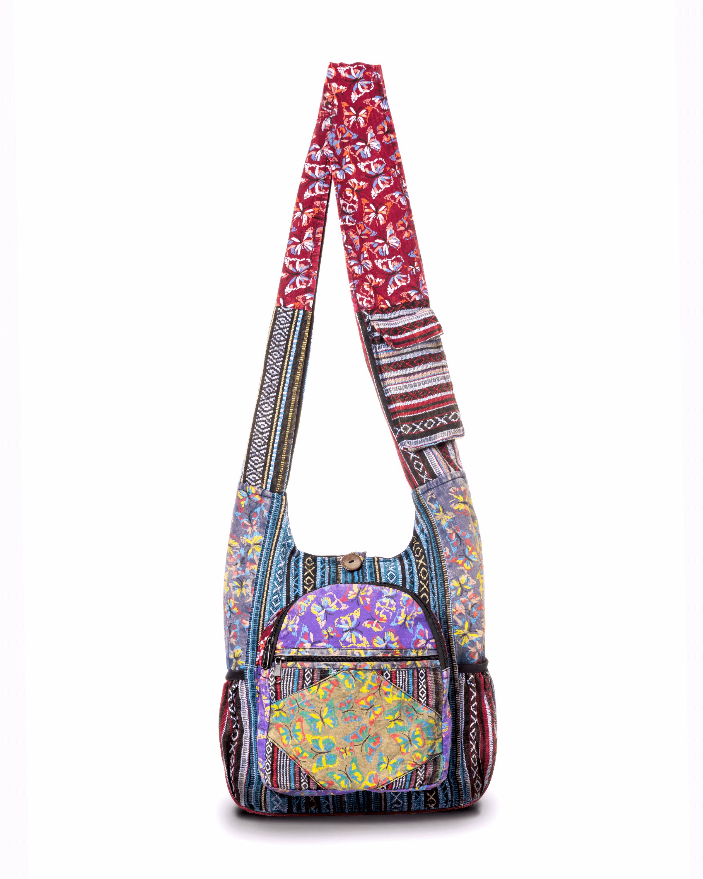 Front. Kathmandu Collection - Butterfly Design Hobo Bag - Multi.
