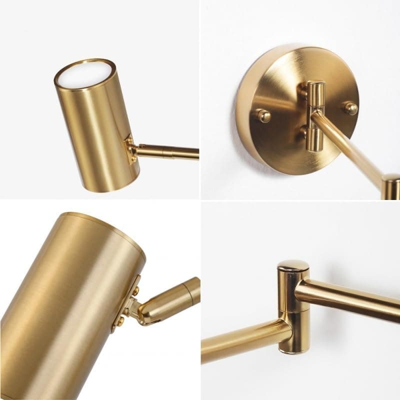 Alt View 1. FINEAK - 5W LED Adjustable Swing Arm Wall Sconce 3000K Warm White (Gold).