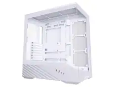 Front. Lian Li - Lian Li V100 ATX Mid-Tower Case, RGB LED, Tempered Glass, 420mm GPU Support, 360mm Radiator, Dust Filter - White (V100W) - White.