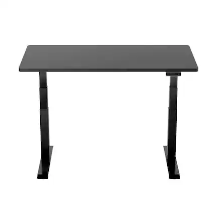 Front. FlexiSpot - FlexiSpot E7 55''W Electric Adjustable Standing Desk Chipboard, Black/Black - Black.