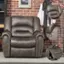Angle. Bestier - Bestier Oversized Brown Vegan Leather Manual Power Recliner with Nailhead Trim and USB Port - Gray.