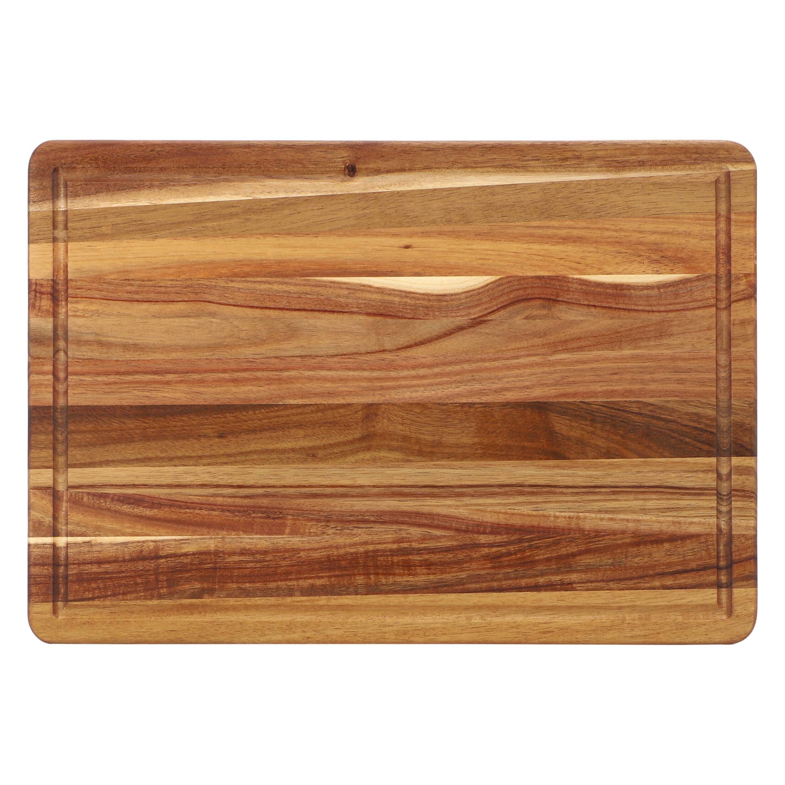 Alt View 3. MegaChef - MegaChef 3 Piece Acacia Wood Cutting, Prep and Serving Boards - Brown.
