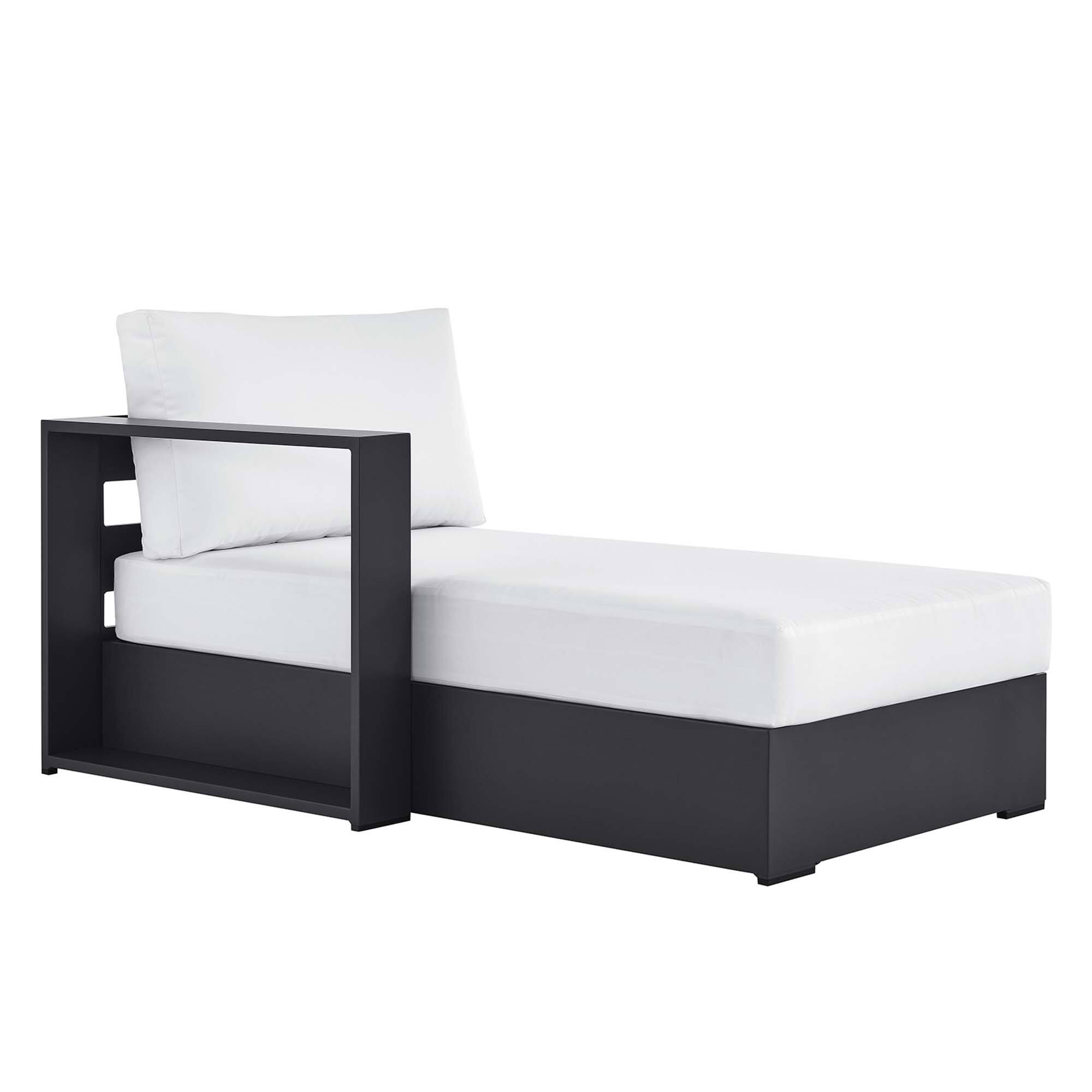 Left. Modway - Tahoe Outdoor Patio Powder-Coated Aluminum Modular Left-Facing Chaise Lounge by Modway - Gray White.