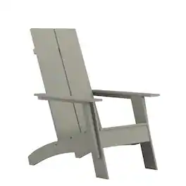 Emma + Oliver - Modern Dual Slat Back Indoor/Outdoor Adirondack Style Patio Chair - Gray