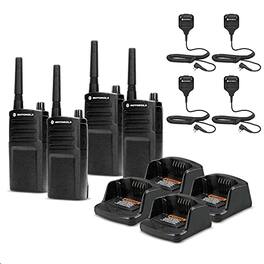 Motorola Solutions - 4 x Motorola RMU2040 On-Site 2-Way Radio (RMU2040) - 4 Pack With Mic Bundle - Black