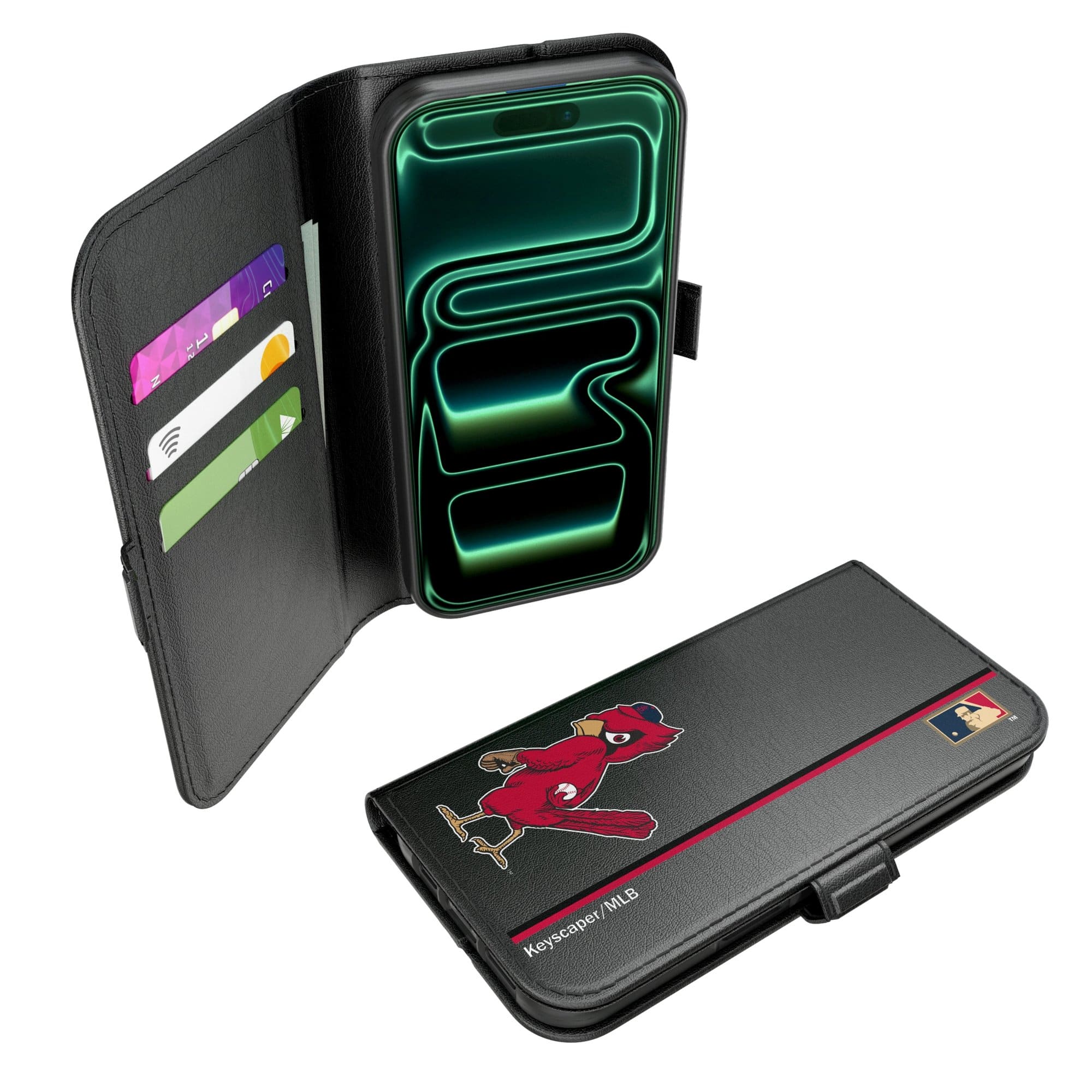 Keyscaper - MLB - St. Louis Cardinals - iPhone Folio 2.0 Case - 17 Pro - Black price history on PriceWatchPro