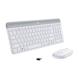 Logitech - MK470 Slim Wireless Keyboard & Mouse Combo - Compact, Quiet, 2.4 GHz USB, Windows Compatible - Off White