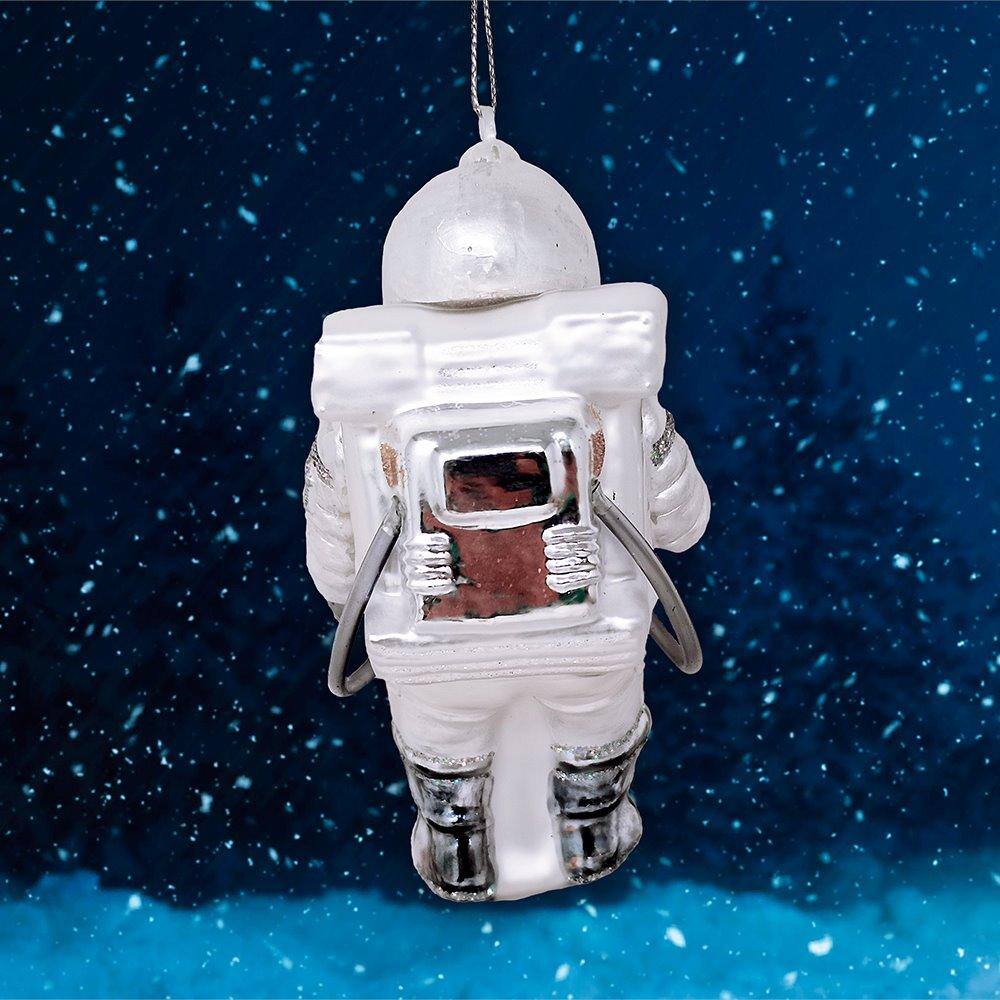 Back. OrnamentallyYou - Astronaut Glass Christmas Ornament - Multi-colored.