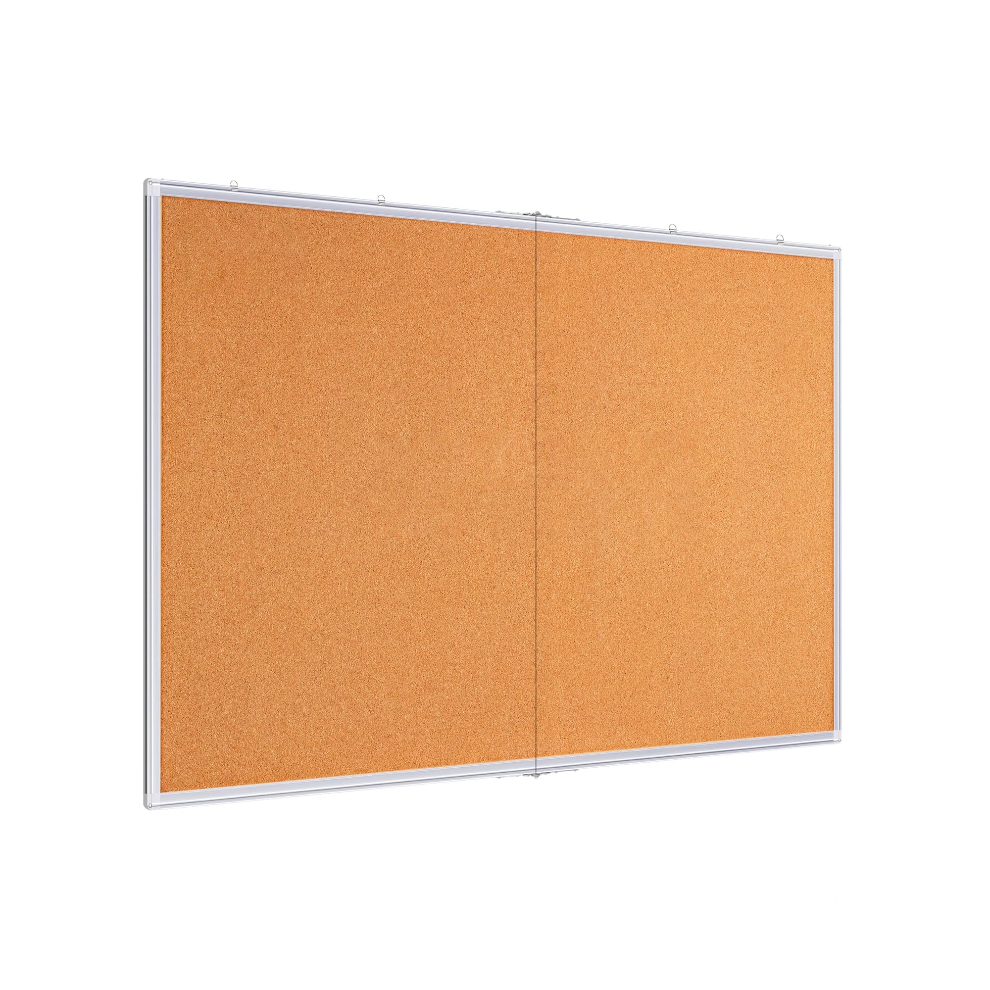 maxtek - Large Cork Board 48 x 36 in Bulletin Boards Foldable Wall Mounted Pin Memo Notice Cork Board - White