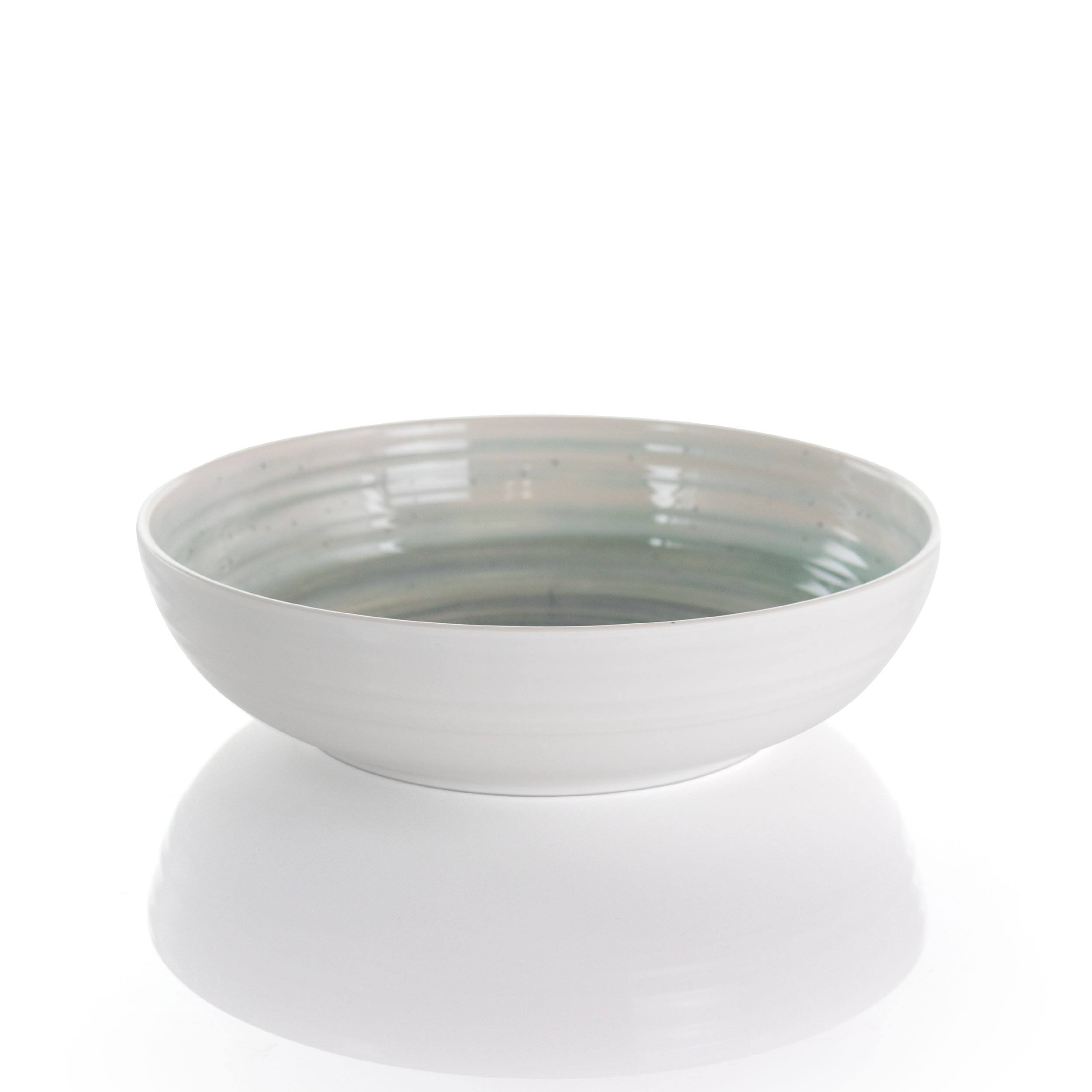 Alt View 1. Elama - Elama Potters Wheel 12 Piece Lightweight Melamine Dinnerware Set in Light Blue - Blue.