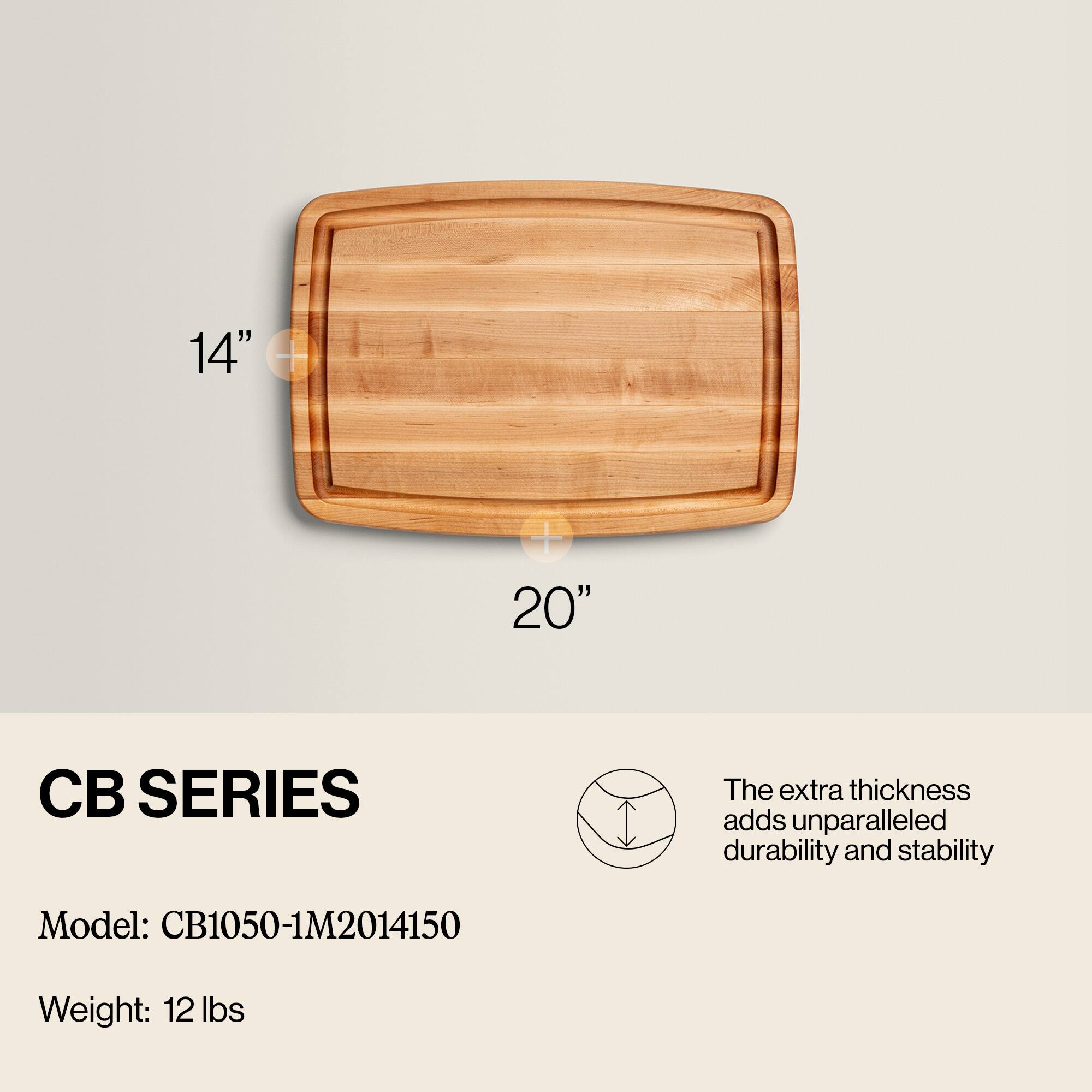 14" x 20" CB SERIES  
The extra thickness adds unparalleled durability and stability  
Model: CB1050-1M2014150  
Weight: 12 lbs