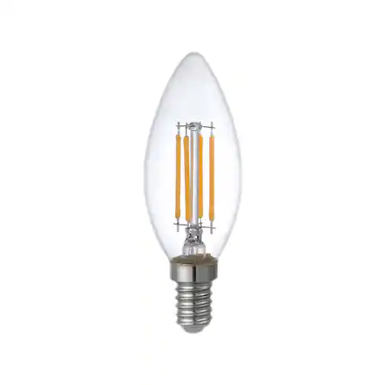 Front. Parrot Uncle - 4.5W Clear 2700K Dimmable LED Candle Light Bulb - Clear.