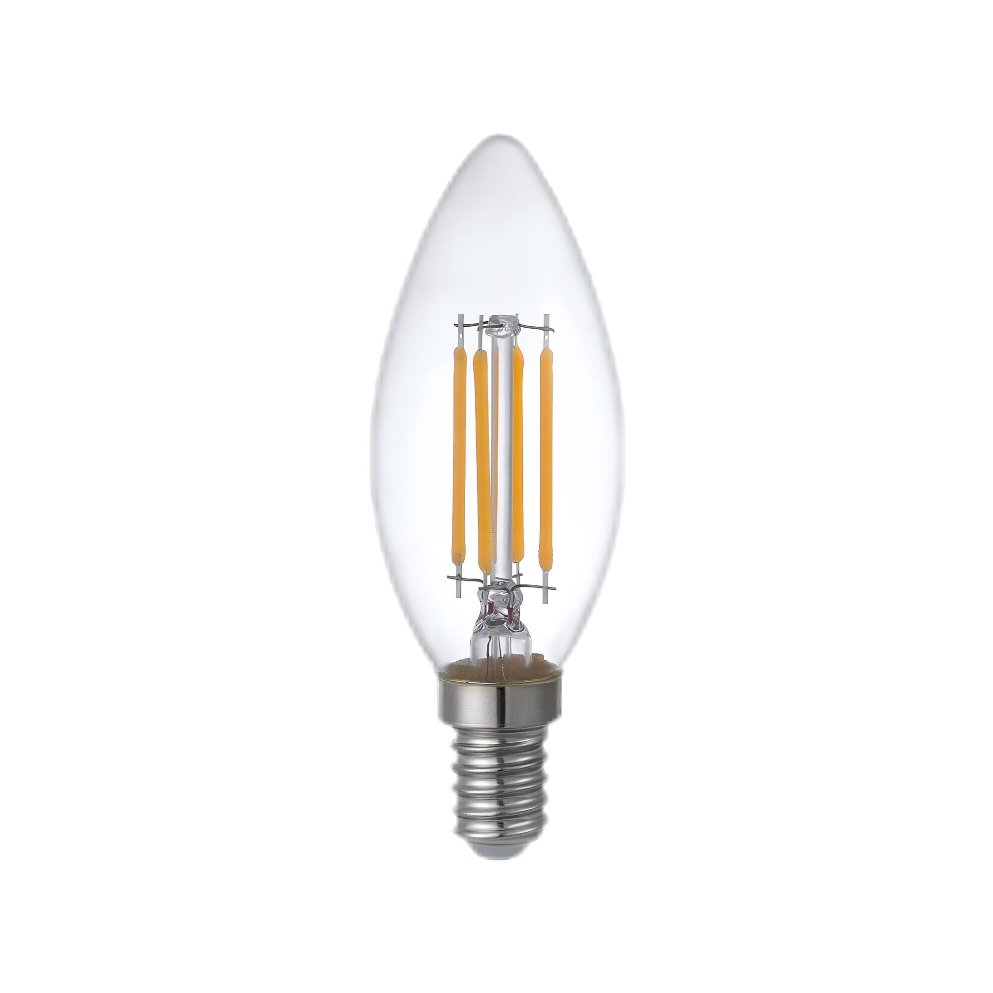 Front. Parrot Uncle - 4.5W Clear 2700K Dimmable LED Candle Light Bulb - Clear.