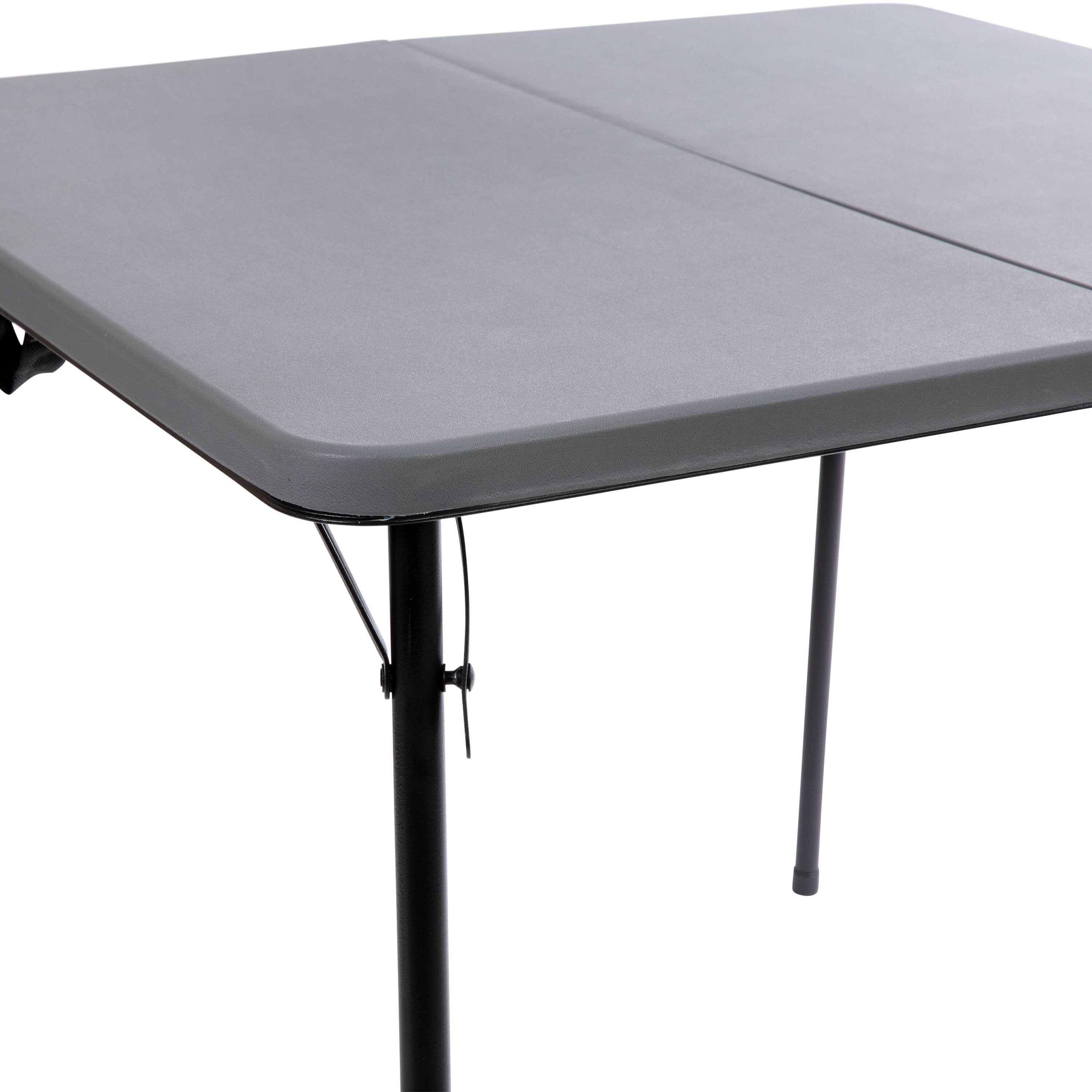 Alt View 20. Alamont Home - 2.83-Foot Square Bi-Fold Plastic Folding Table with Carrying Handle - Gray.