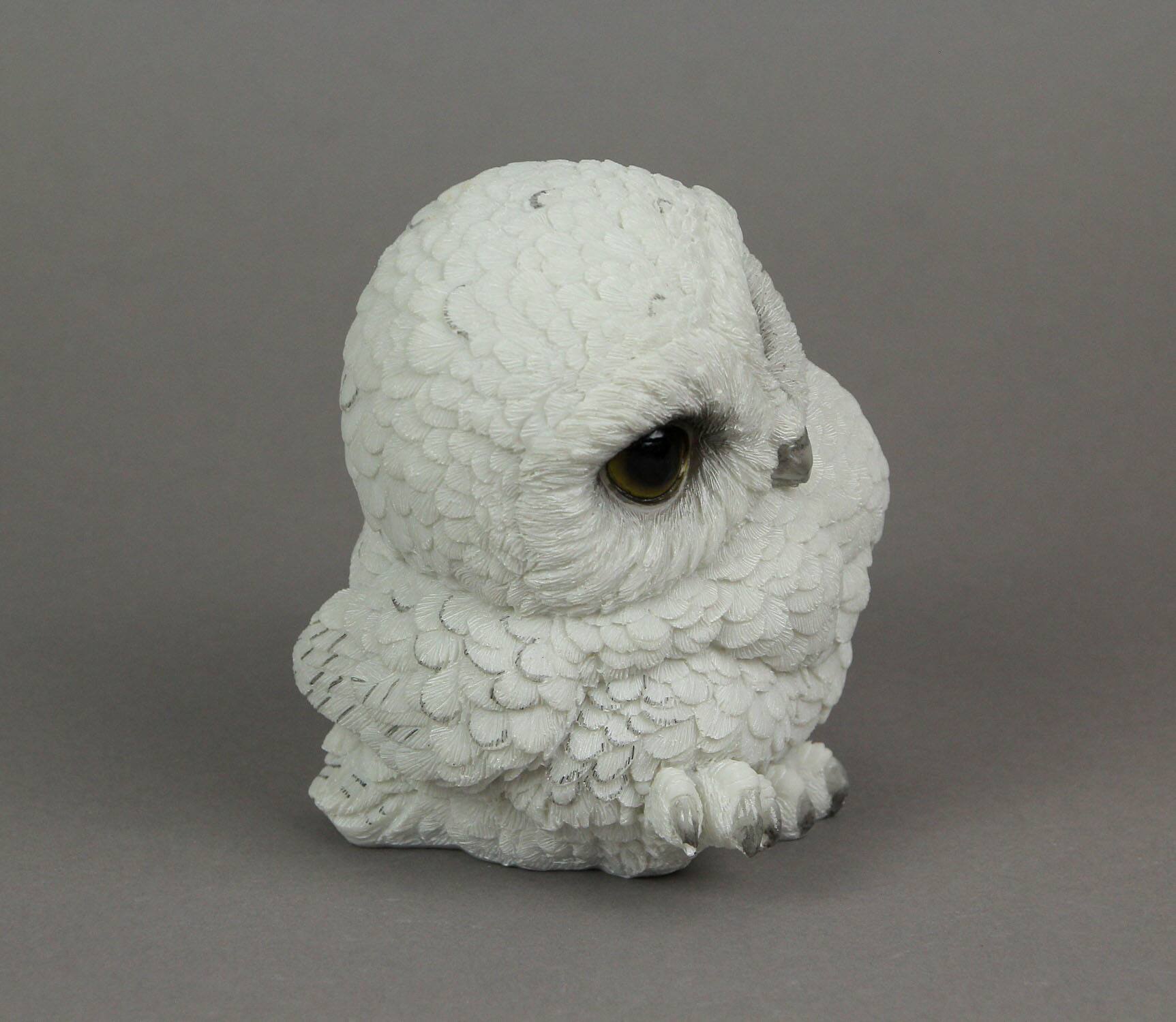 Alt View 2. Everspring Import Co. - Adorable Big Eyed White Baby Snowy Owl Mini Statue 4.75 Inches High - White.