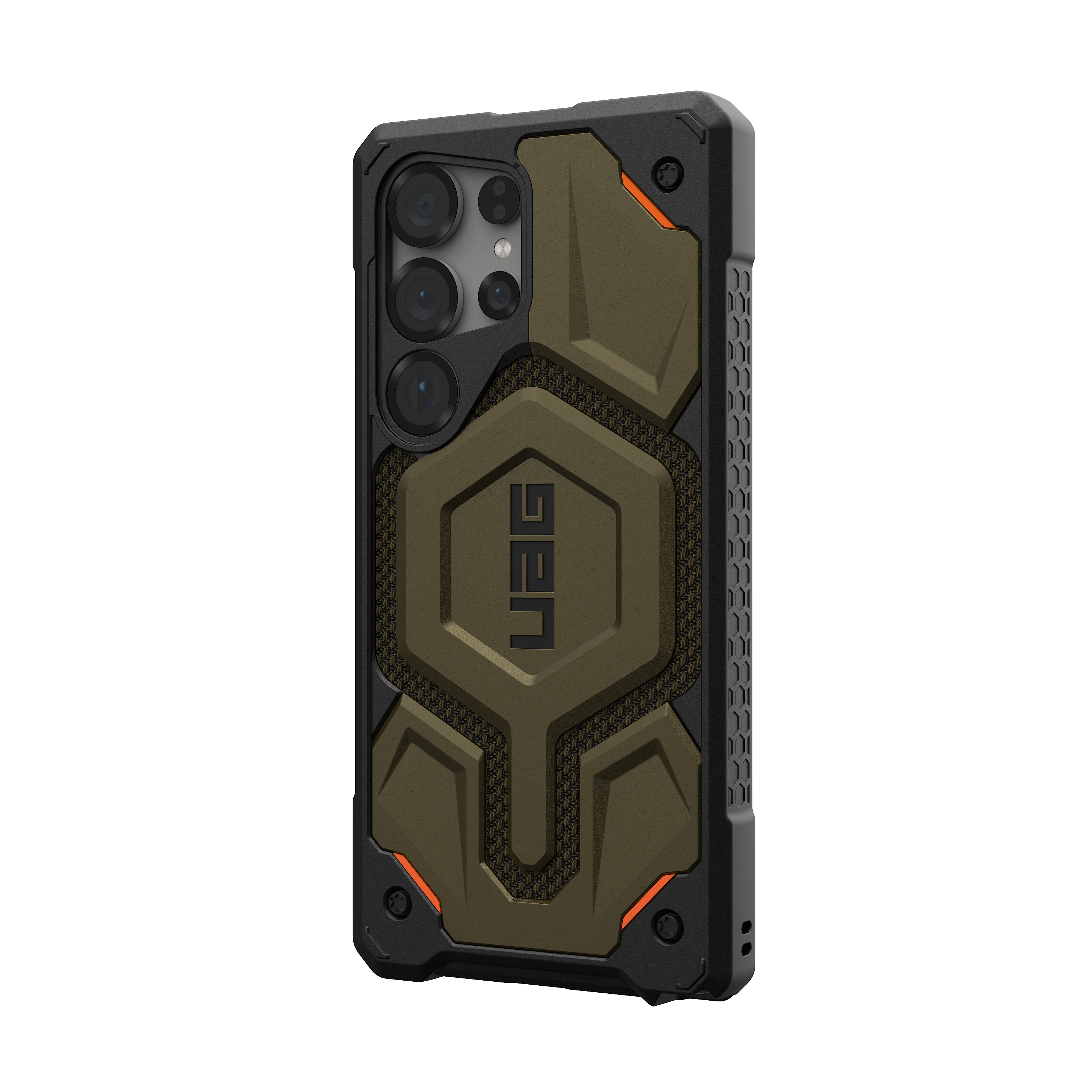 Alt View 1. UAG - Monarch Pro Series Case with Magnet for Galaxy S25 Ultra - Kevlar Element Green.