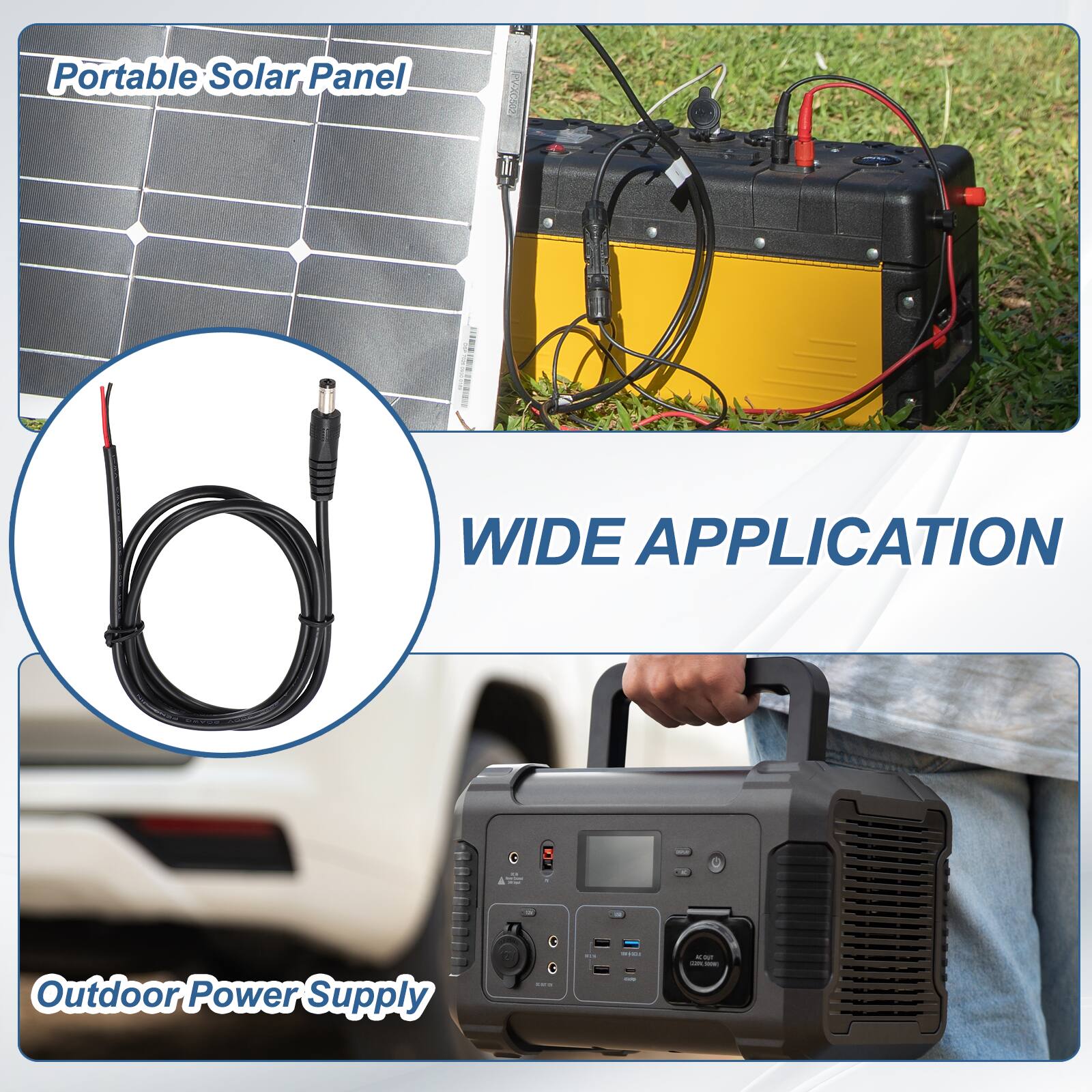 Portable Solar Panel

WIDE APPLICATION

Outdoor Power Supply