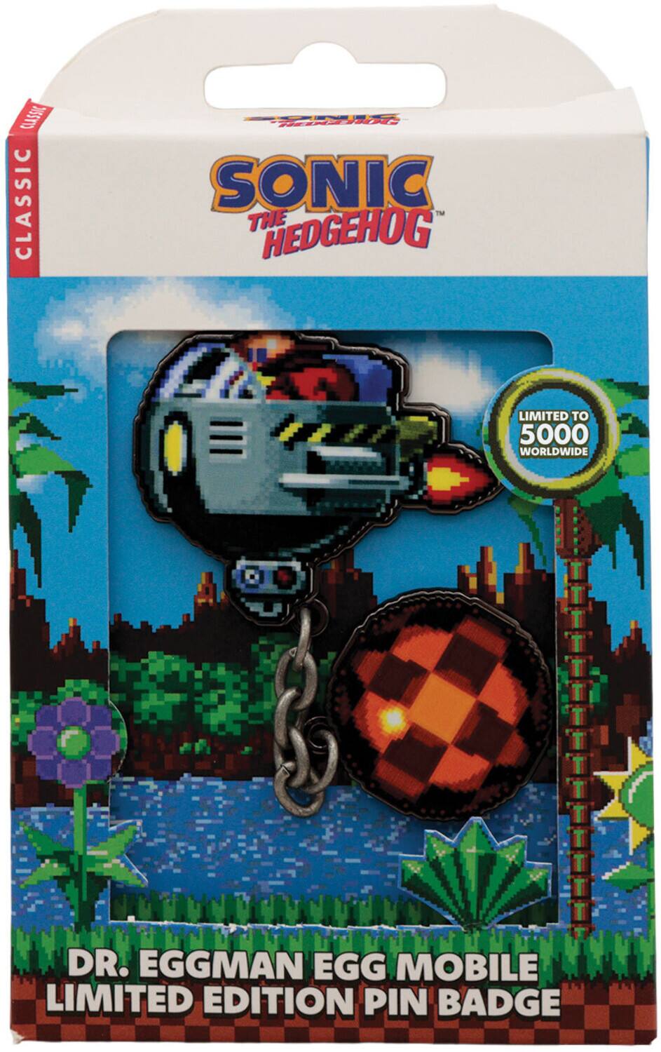 PopMarket Sonic The Hedgehog Dr. Eggman Egg Mobile Chained Pin Badge ...