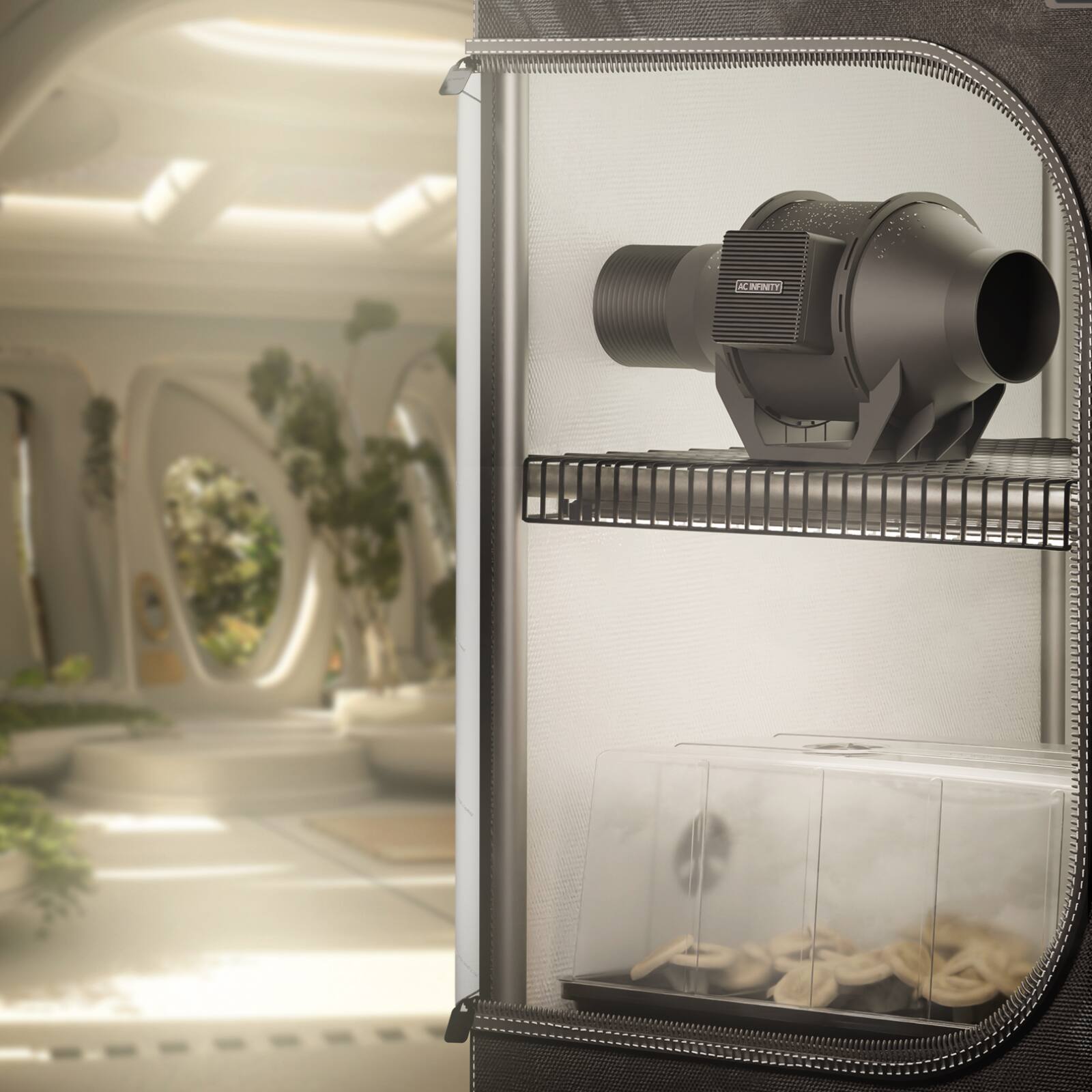 Alt View 6. AC Infinity - CLOUDLINE H4, Humidity-Proof Inline Fan 4" with Speed Controller.
