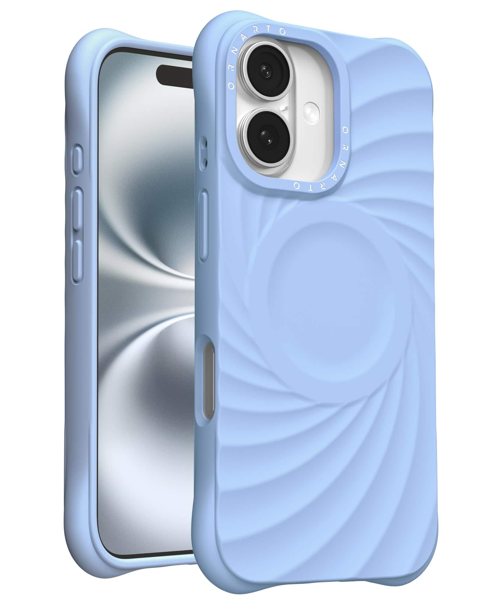 Front. Ornarto - ORNARTO Vortuxe for Liquid Silicone iPhone 16 Case 6.1", Drop Protection, Compatible with MagSafe - Sky Whisper - Sky Whisper.