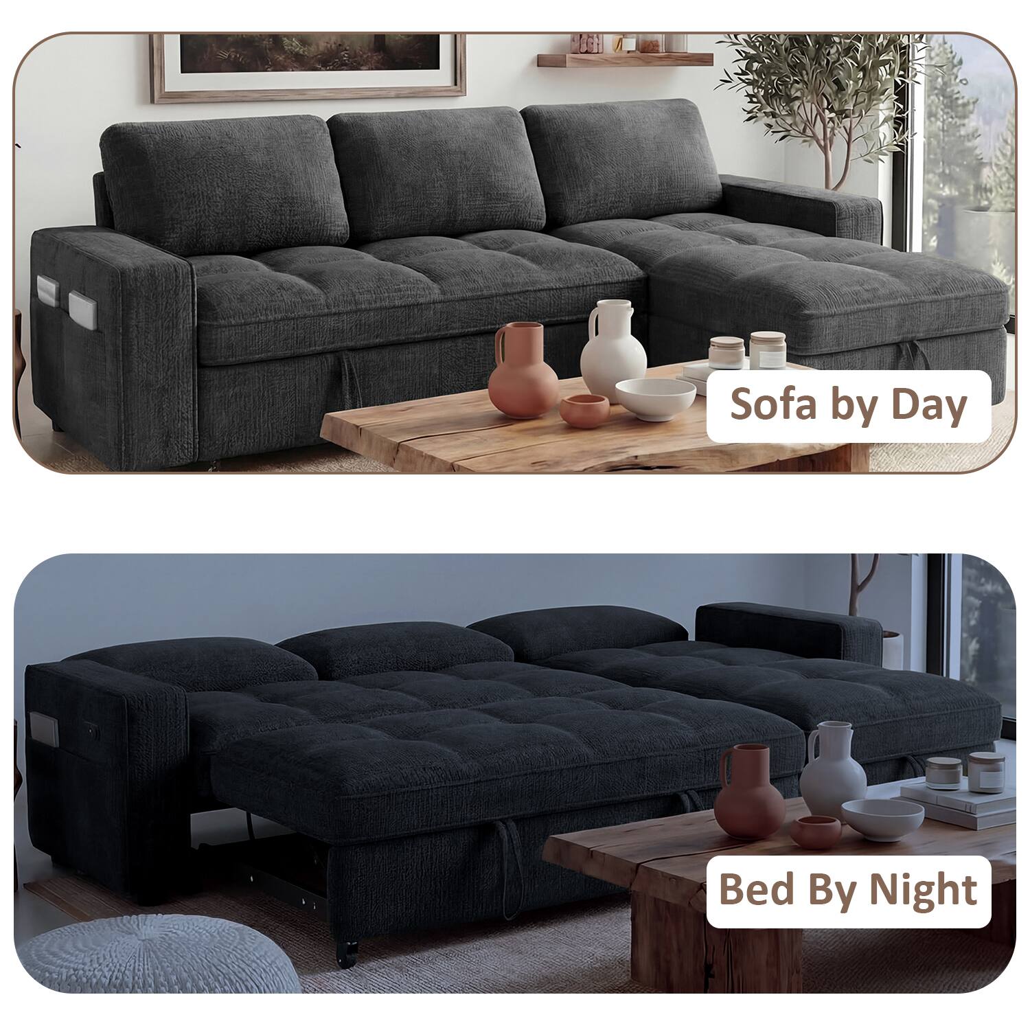 Sofa by Day  
Bed By Night