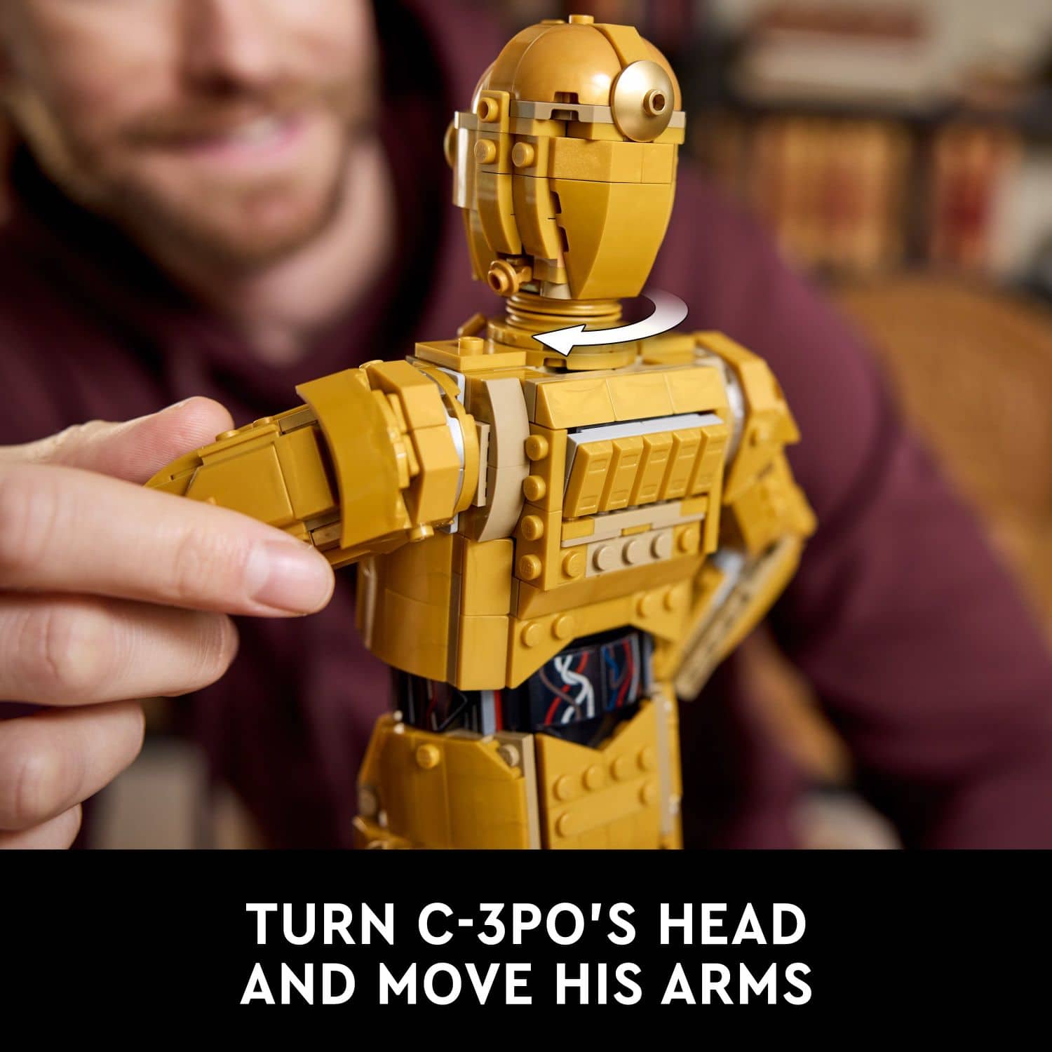 TURN C-3PO'S HEAD AND MOVE HIS ARMS