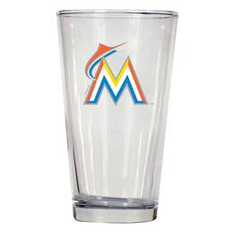 The Memory Company - Miami Marlins 16oz. Mixing Glass - Multicolor