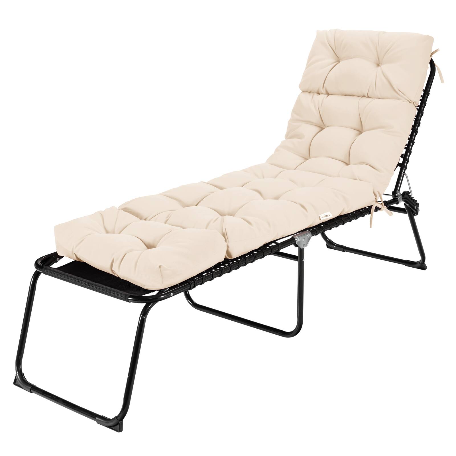 Alt View 4. Gymax - Gymax 4PCS Lounge Chair Cushion 73 x 22 Inch High Back Recliner Cushion w/ 4 Fixing Ties - Beige.